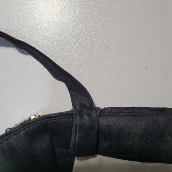 David's Bridal Corset Bodice Floral knee Lengh Sheath Black and Gold dress - Picture 9 of 11